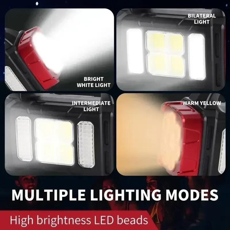 Lanterne Portabile Puternice Reîncărcabile USB Lumină LED Solară Cu Lumină de Lucru COB 4 Trepte Încărcare Telefon Mobil Lămpi de Camping