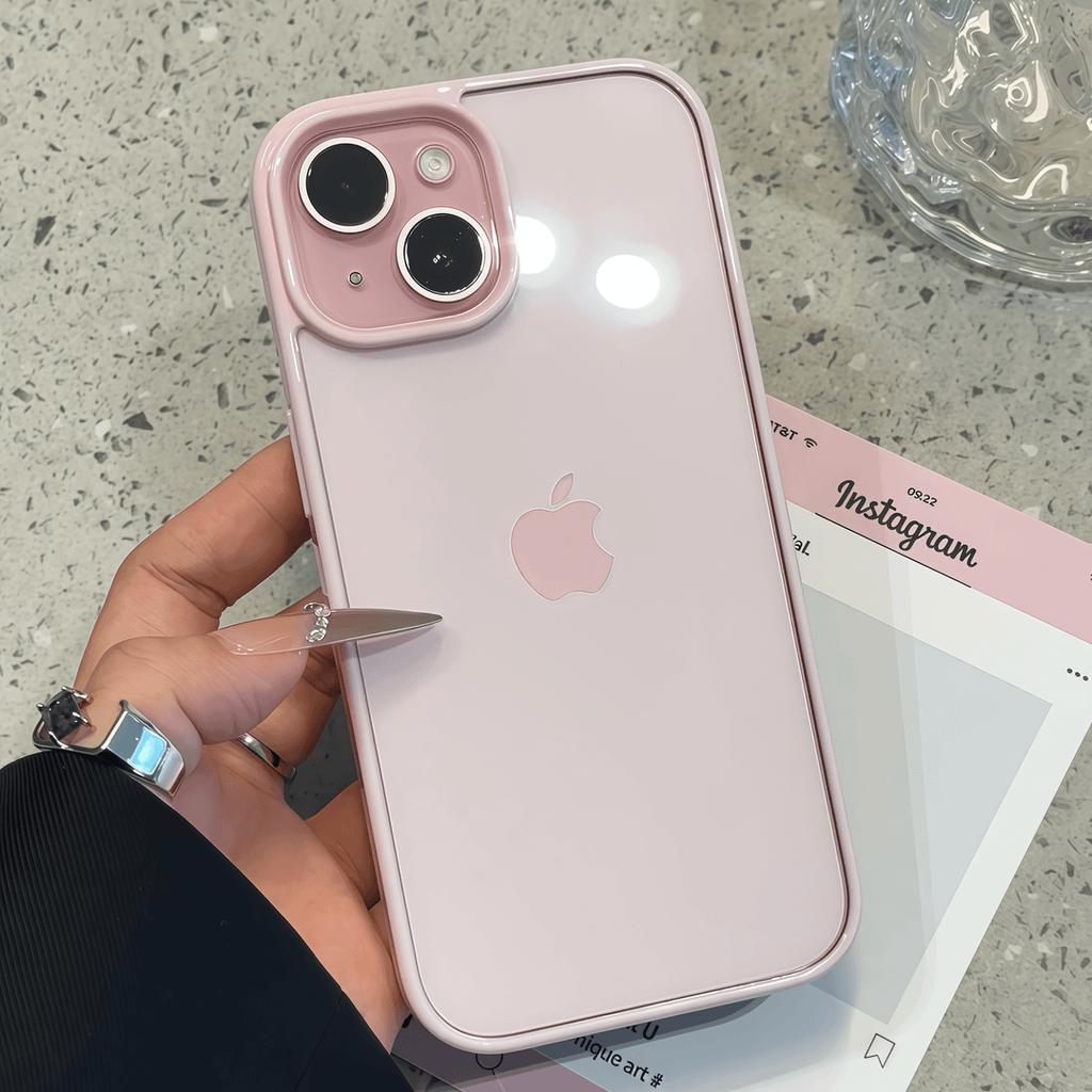Luxury Candy Color Bumper Clear Phone Case for iPhone 16 E 15 14 13 12 11 Pro Max Plus Acrylic Hard Transparent Back Cover Capa