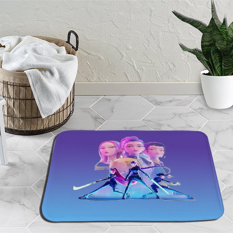 KPop Demon Hunters Mat Huntrix Girl Living Room Bedroom Carpet Zoey Rumi Mira Bathroom Non-slip Door Mat Outdoor Rug Birthday Gift