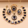 Brazil Italy Elegant Women Luxury Wedding Jewelry Sets  Gold Plated Earrings Necklace Pendant Ring Bracelet For Women Gift