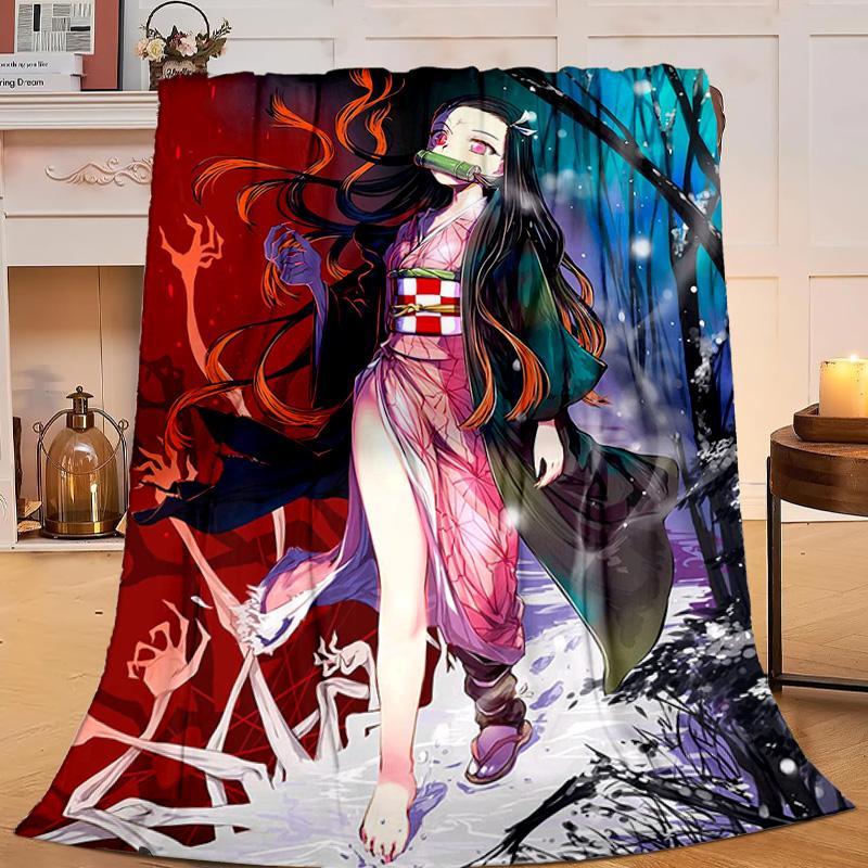 1PC Anime Samurai Warrior's Journey Flannel Blanket Gift, Suitable for Both Men And Women, Soft Ideal for Beds And Sofa, Birthday Or Christmas Gift