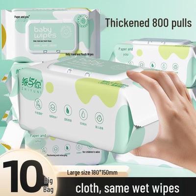 Paper & You Baby Wipes - 80 Wipes/Pack, 10 Large Packs - Thick, Gentle On Hands & Mouth