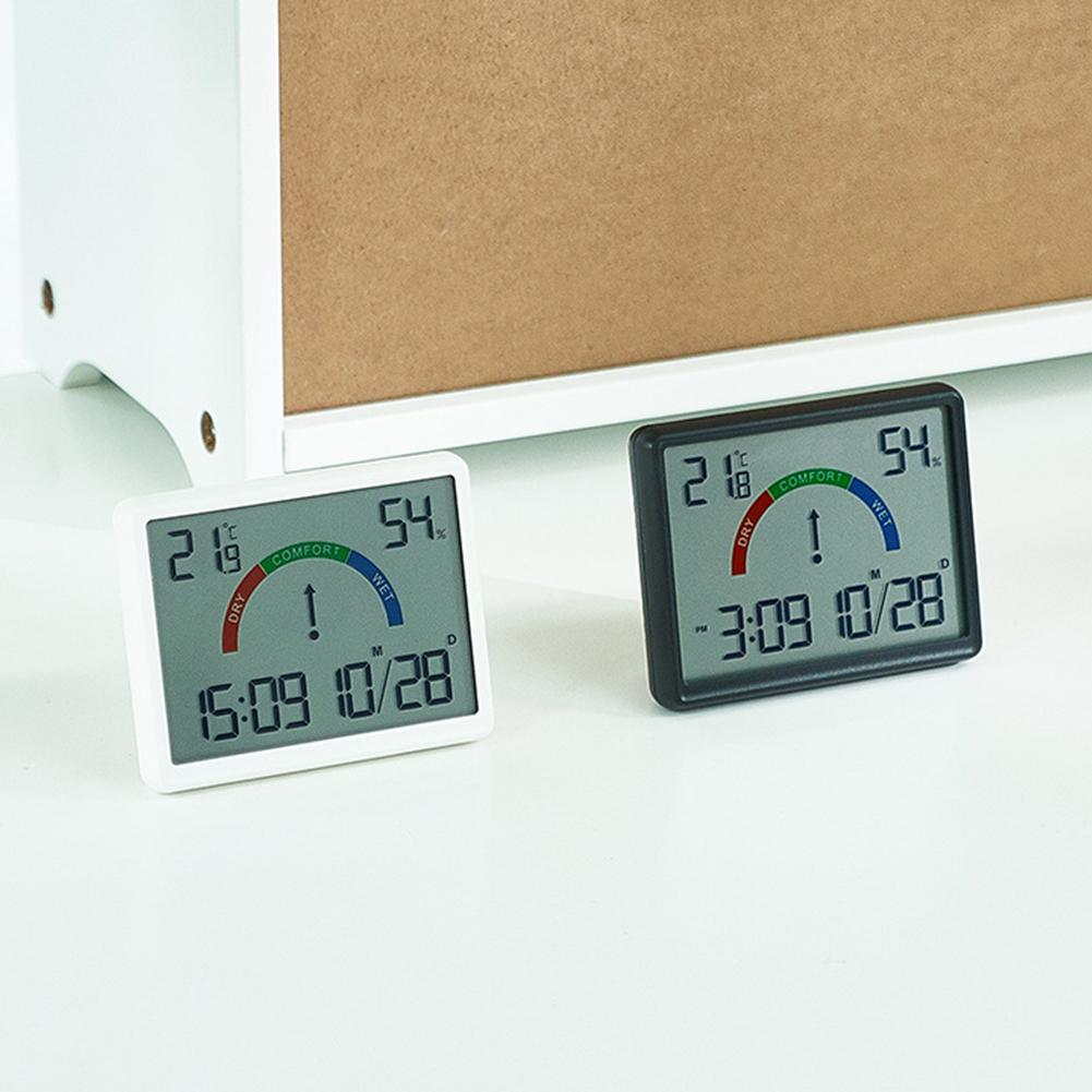 Ultra Thin Digital Wall Clock Temperature Humidity Meter Multi-function Magnetic Design Large Screen Electronic Alarm Clock
