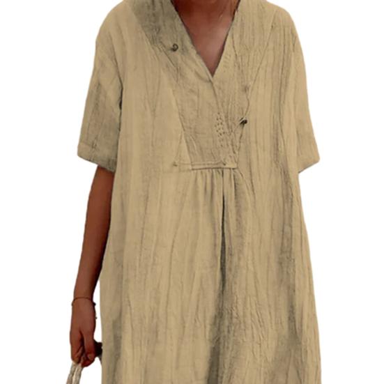 Volné dámské midi šaty Trendy oversized Pure Color Lady letní oděvní boty