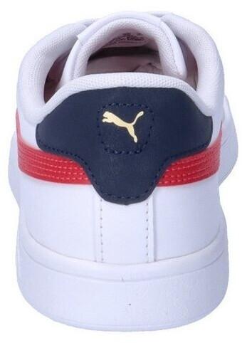Кроссовки Puma Smash 3.0 L Leather Teenager белый/клубный красный/клубный темно-синий