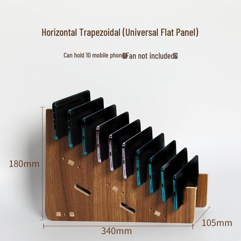 Wood Grain Multi-Phone Stand with Cooling Fan