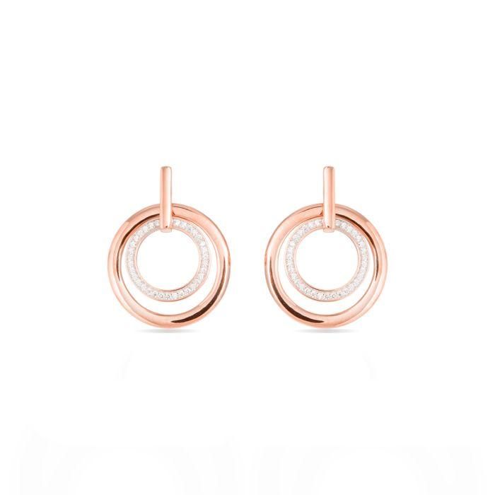 Boucles d'oreilles en argent 925 Luxenter avec zircon brillant finition en rhodié - Uuka