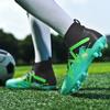 35-47 Botas de fútbol altas para hombres, zapatos de fútbol de cuero con clavos largos de gran tamaño, zapatos de fútbol para niños