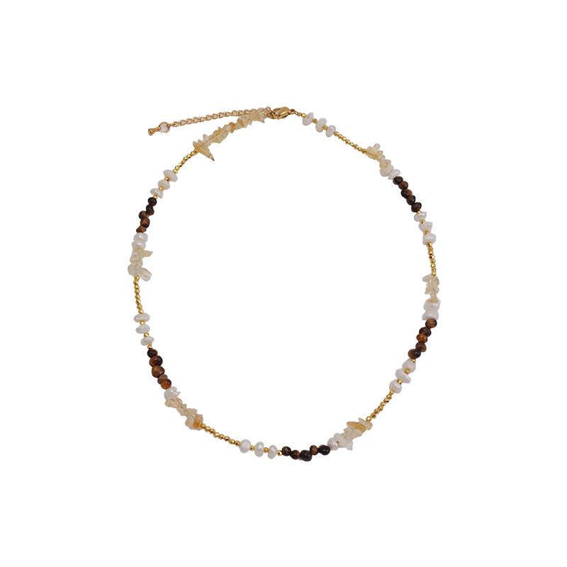 Baroque Pearl & Jade Beaded Clavicle Necklace: Vintage Crystal Sweater Chain for Women
