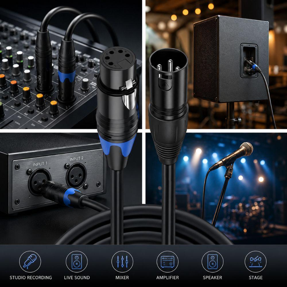 Male Female DMX Cable XLR3P To XLR5P Stage Light Cable XLR Connector Cable  Stage Lights
