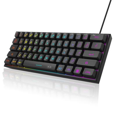 MageGee Mini Gaming Keyboard RGB Backlit 61 Keys Ultra Compact Keyboard TS91 Ergonomic Waterproof Mechanical Sense Office Computer Keyboard for Xbox