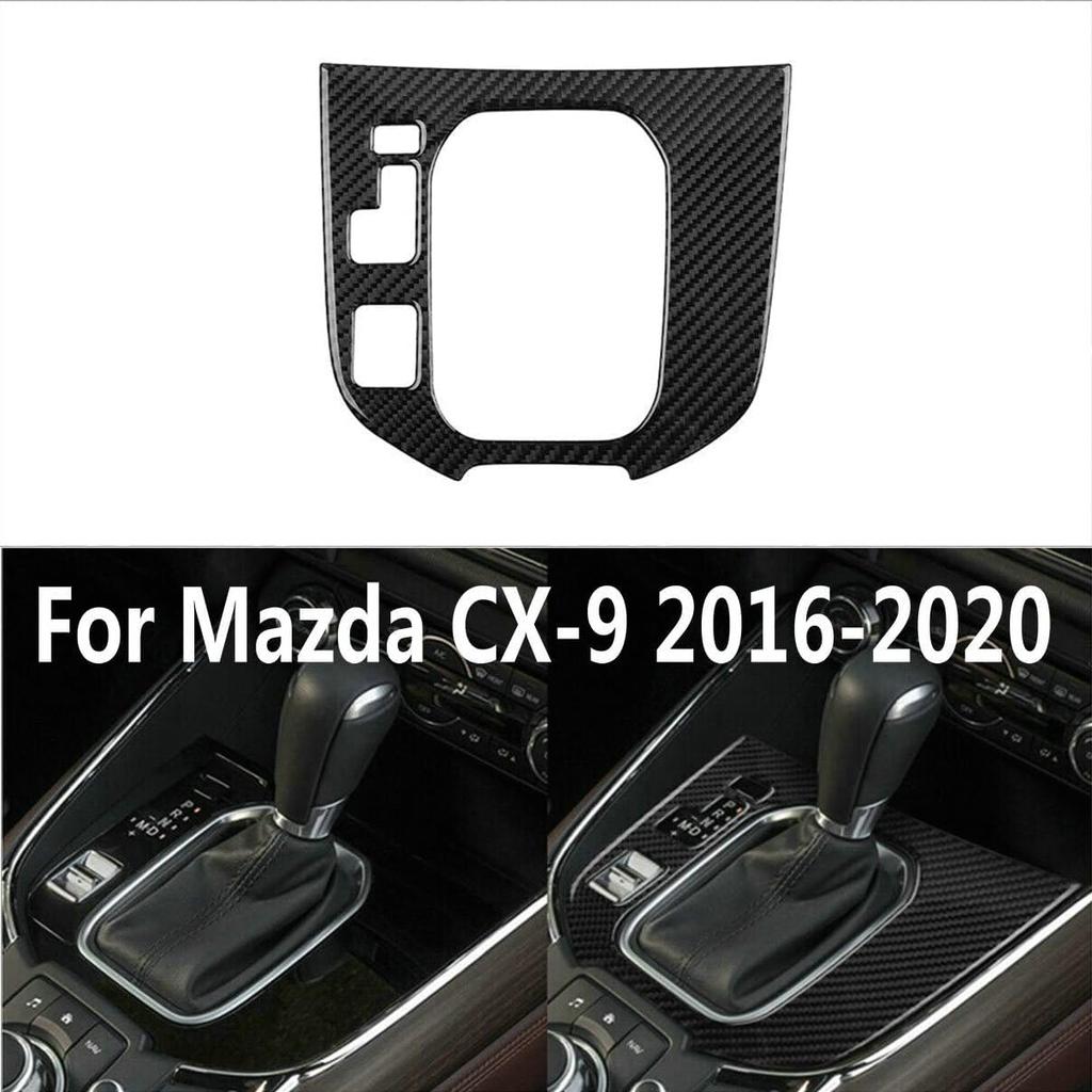 Car Center Console Gear Shift Panel Cover Trim Interior Accessories Fit for Mazda CX9 CX-9 2016 2017 2018 2019 2020 2021 2022 (Carbon Fiber Black)