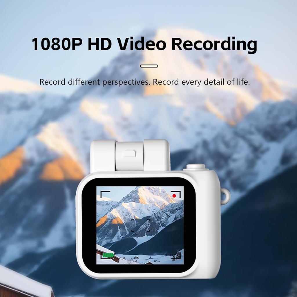 Mini Digital Camera Keychina Camera 1080P HD Video Recorder 1.44" Display Screen Micro Camera Flippable Flash Muliple Filers