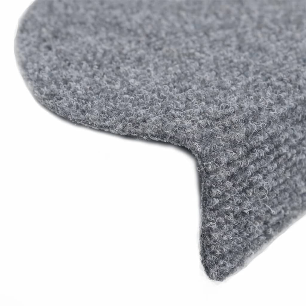 vidaXL Stufenmatten Selbstklebend 15 Stk. 56x17x3 cm Hellgrau Halbrund