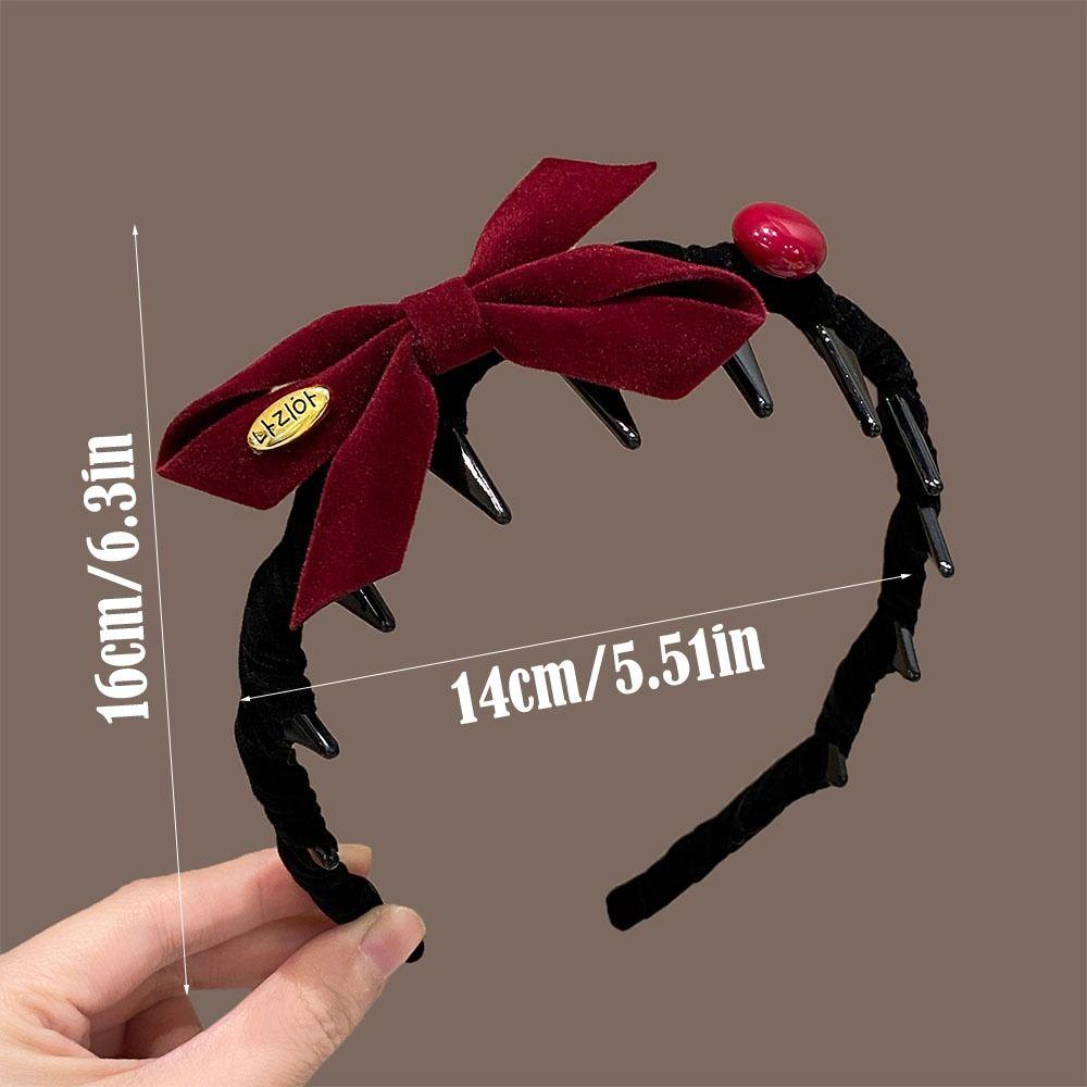 Non-slip Bow Headband U-shaped Tooth Comb Hair Hoop  New Year Hair Styling Accessories