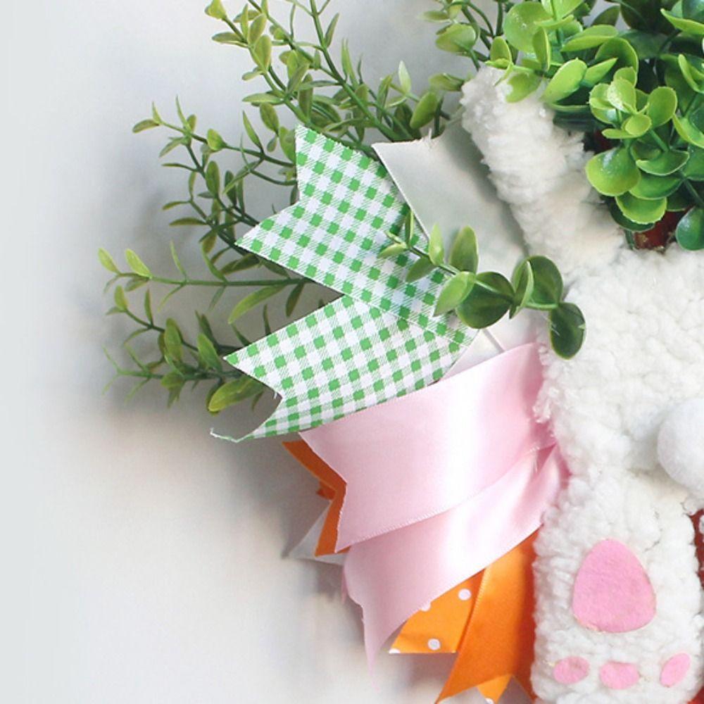 Decorative Style Easter Wreath Artificial Material Bunny Decoration Hanging Garland  Window Display