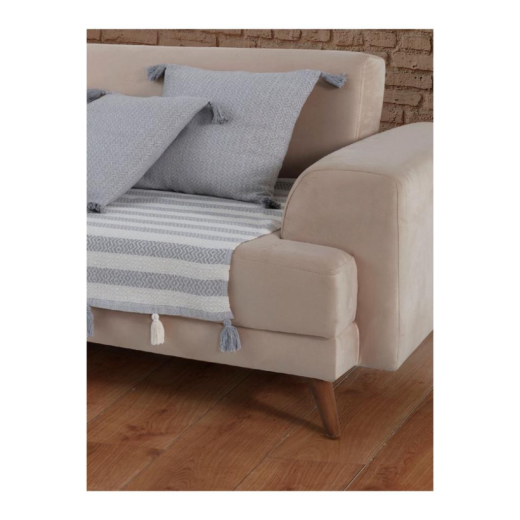 Liva Pompom Black Sofa Cover 115 X 200 Cm Sofa Divan Sofa Bed Armchair Cover Shawl With Tassels