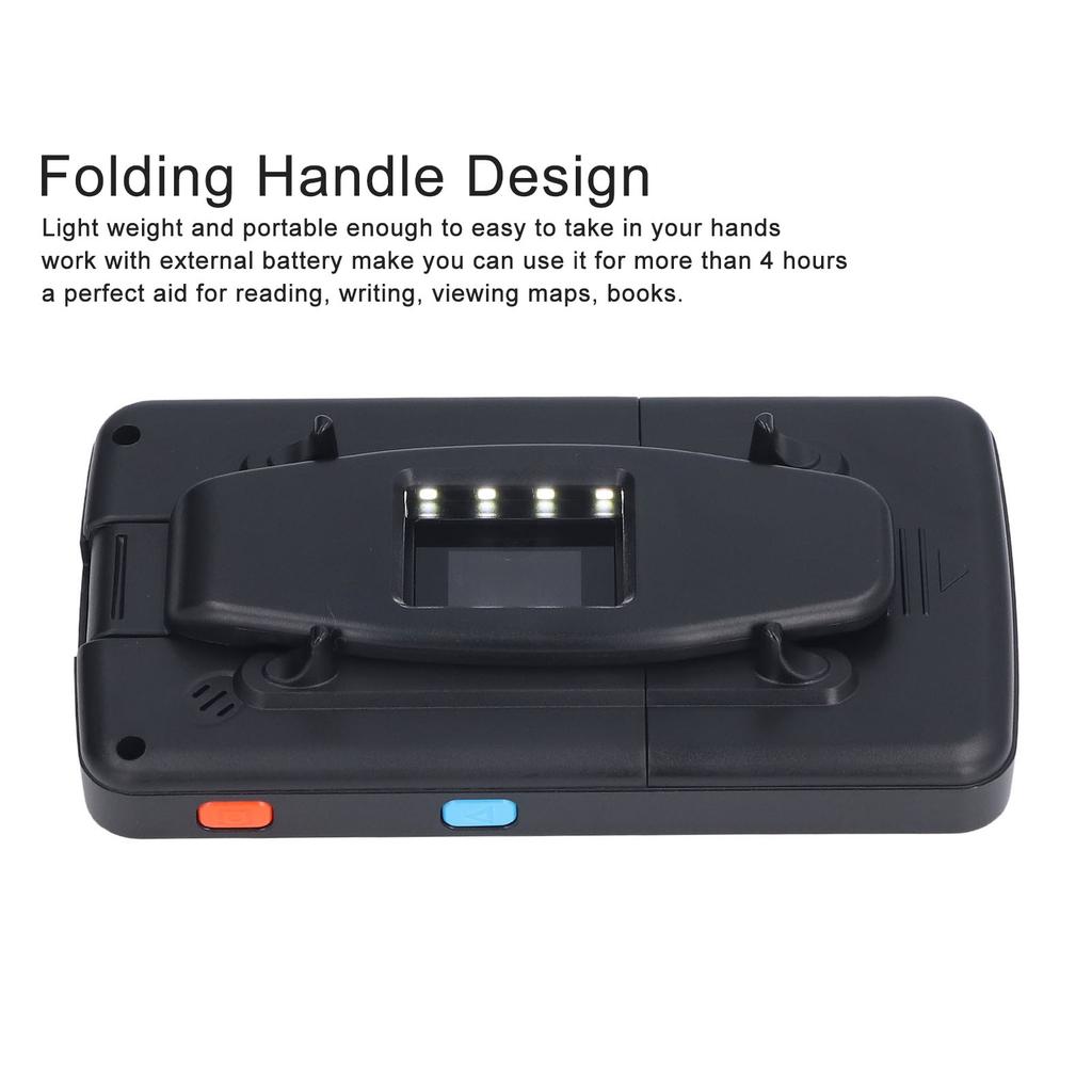 5.0in Electronic Digital Magnifier Portable Reading Aid 4X‑32X Zoom 17 Color Mode Folding Handle for Low
