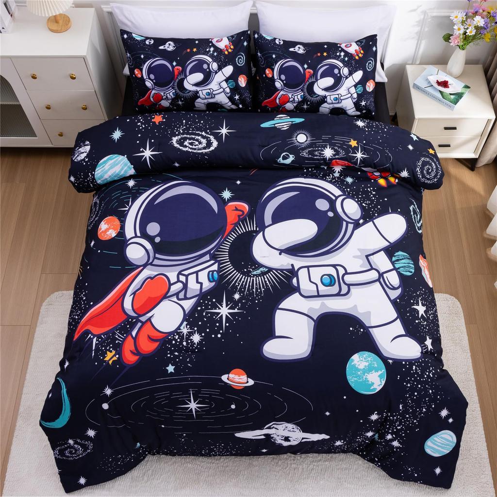 Cartoon Space Down Comforter Set Bedding Set Duvet Cover 3-piece Set