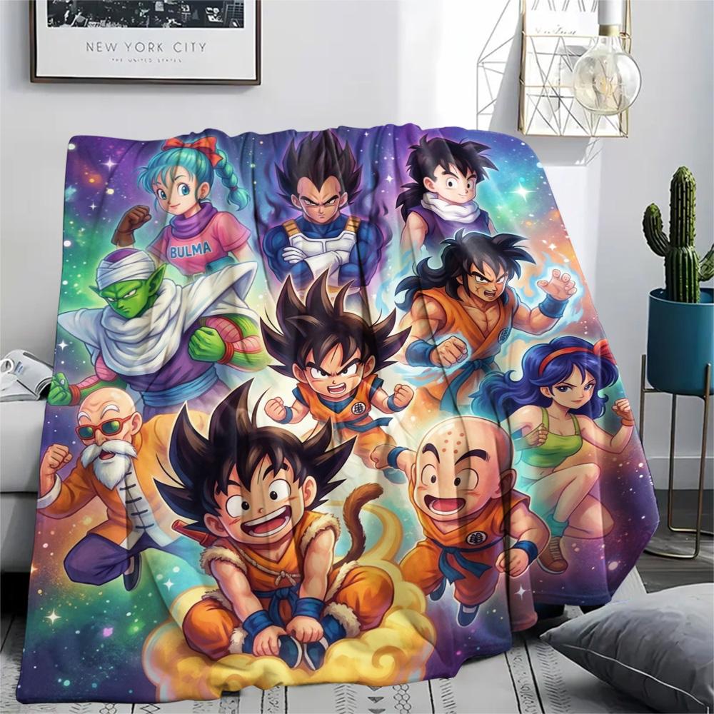 Dragon Ball Goku Print Flannel Blanket, Ultra Soft High Quality All Seasons Warm Throw, Home Decor Cozy Blanket, Perfect Christmas Gift