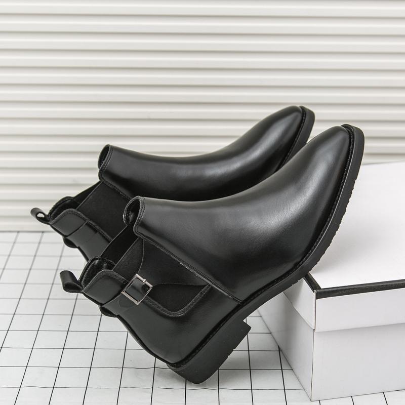 Yuppie Chelsea Shoes Men High Quality Oxford Ankle Boots Men's Dress Shoes Trend Britain Brogue Social Formal Shoes Men