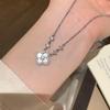 Vierblättriges Kleeblatt Halskette für Damen Modisches und Luxuriöses Design Schlüsselbein Kette Trendige und Anspruchsvolle Halskette
