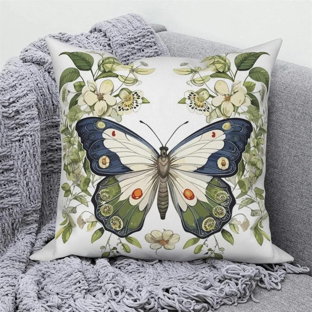 Home Decoration Cushion Cover Butterfly Flower Pillow Cover Sofa Car Decoration Pillow Cover