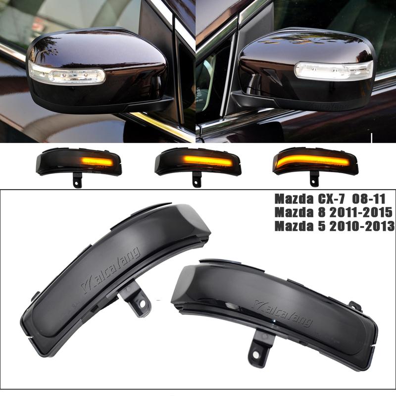 

Світлодіодний динамічний покажчик повороту для Mazda CX-7 CX7 2008-2014 Для Mazda 8 MPV 2011-2015 Дзеркало заднього виду з динамічним світлом Автомобільний стайлінг