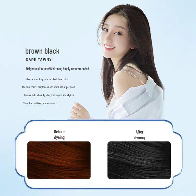Qiwitang Herbal Bubble Hair Dye - No Scalp Sticking, No Irritation, White To Black Solution, For Home Use