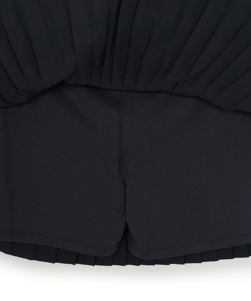 Emelbi Women'S Varsity Sporty Pleated Mini Skirt Ny (Black)