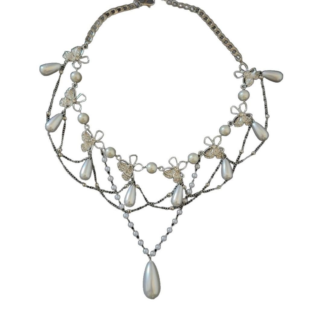 Butterfly Pearl Necklace For Women With Alloy Pendant And Ochain Perfect For Summer 2025