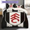 Fulham F.C Teppichmuster Bettwäsche Steppdecke Set Bettbezug Kissenbezug Heimdekoration Geburtstagsgeschenk (1 Bettbezug + 2 Kissenbezüge, ohne Füllung)