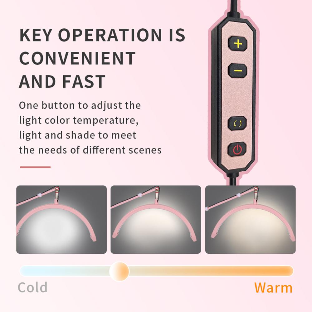 Andoer HD-M3X Desktop LED Video Light Half-moon Shaped Fill Light 3000K-6000K Dimmable with C-Clamp