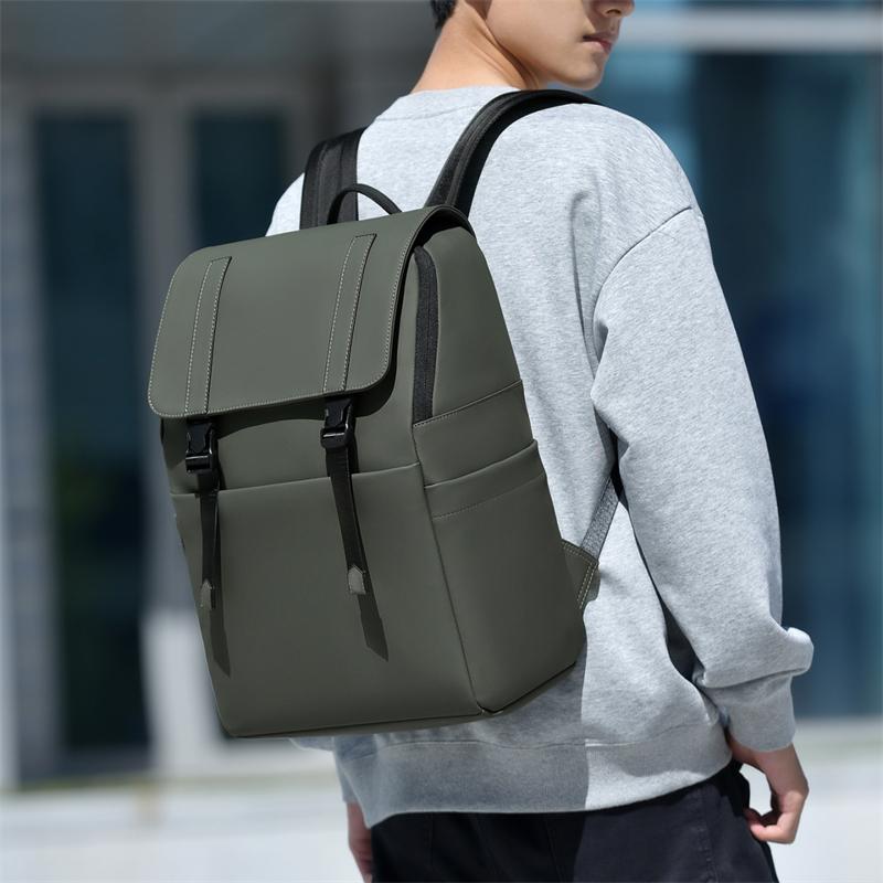 Unisex Laptop Backpack Waterproof Casual Daypack with Flap and Buckle Closure