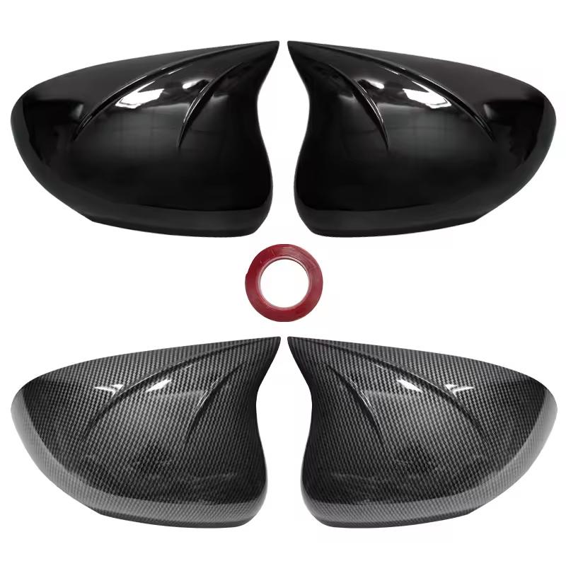 Decoration Door Mirror Cover For Mercedes-Benz A-Class -2025 Carbon Fiber Glossy Black Car Rearview Accessories