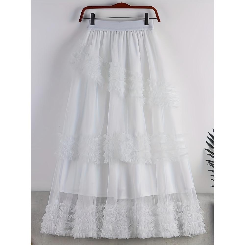 Dam Lång Tårtnätkjol med Stor A-linjekjol och Halvkroppskjol