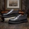 Spring And Summer Casual Leather Shoes Leather Lace-Up Soft Leather Soft Sole Men'S Shoes First Layer Cowhide British