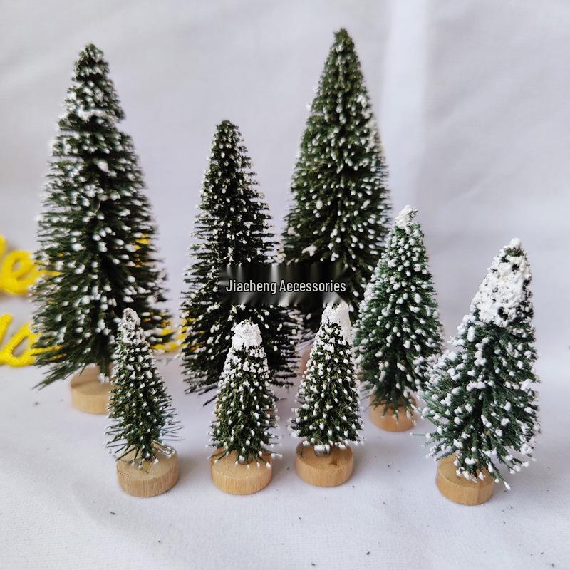 

Mini Snow-Covered Dark Green Flocked Christmas Pine Tree Ornament, 5–12CM 5CM
