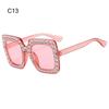 Crystal Oversized Sunglasses for Women Rhinestone Square Diamond Sun Glasses Retro Big Frame Sparkling Glasses