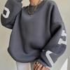 Women's Sweatshirt Stylish Print Long-sleeved Top Casual Thick Loose Pullover