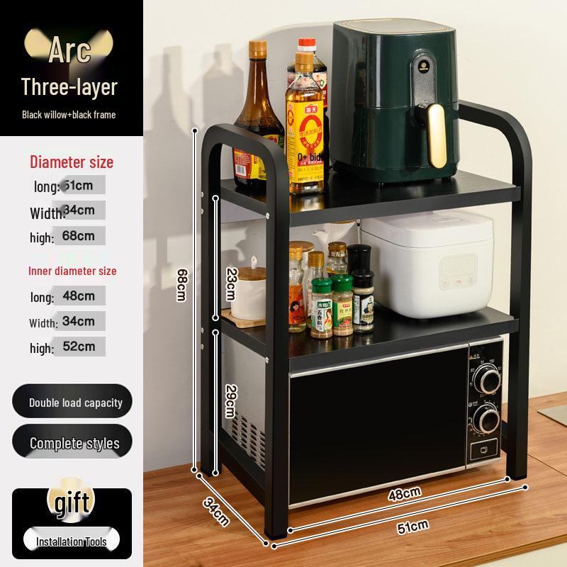 Multi-layer Kitchen Storage Rack for Microwave, Oven, and Rice Cooker