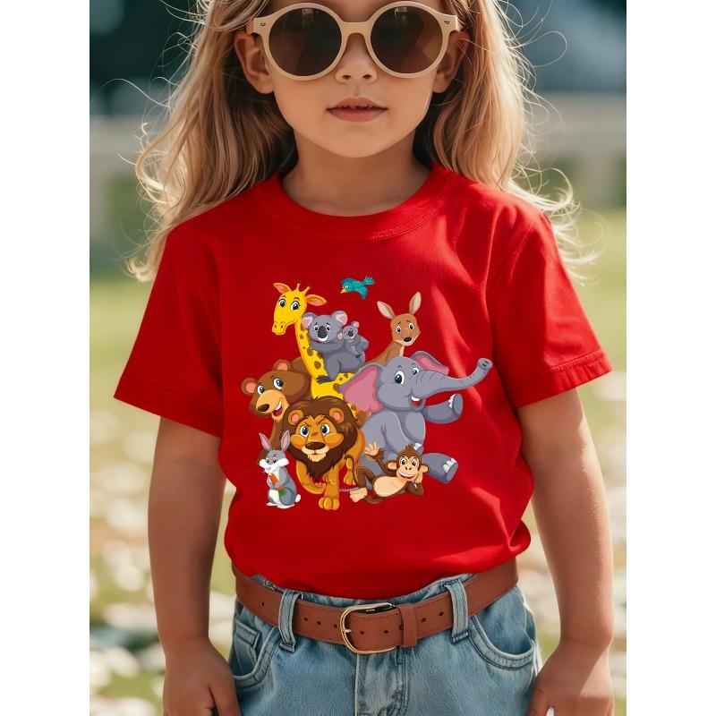 European Sizes Summer Fashion Short-Sleeve T-Shirt for Girls Featuring Cartoon
