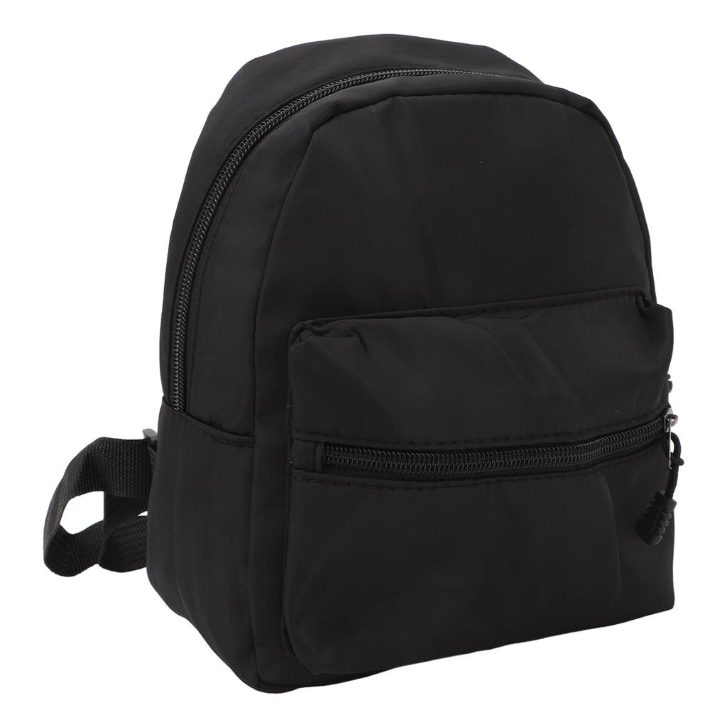 Mini Backpack Wearable Waterproof Stylish Nylon Small Backpack for Students Women Girls Black