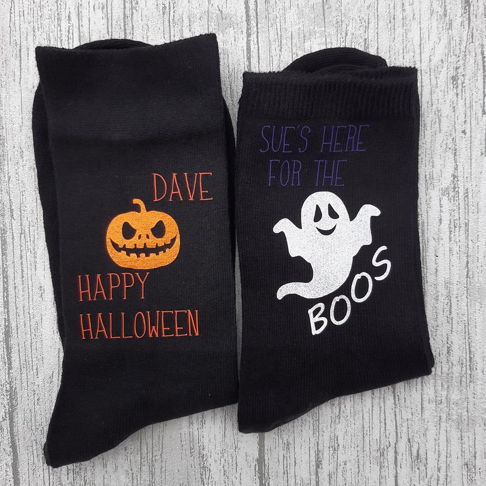Personalised Halloween Socks Boo Pumpkin Autumn Spooky Socks Halloween Gothic Party Decor Accessories Photo Props Friend Present