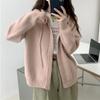Hooded Double Zip Sweater Jacket Women's Loose Chunky Knit Cardigan