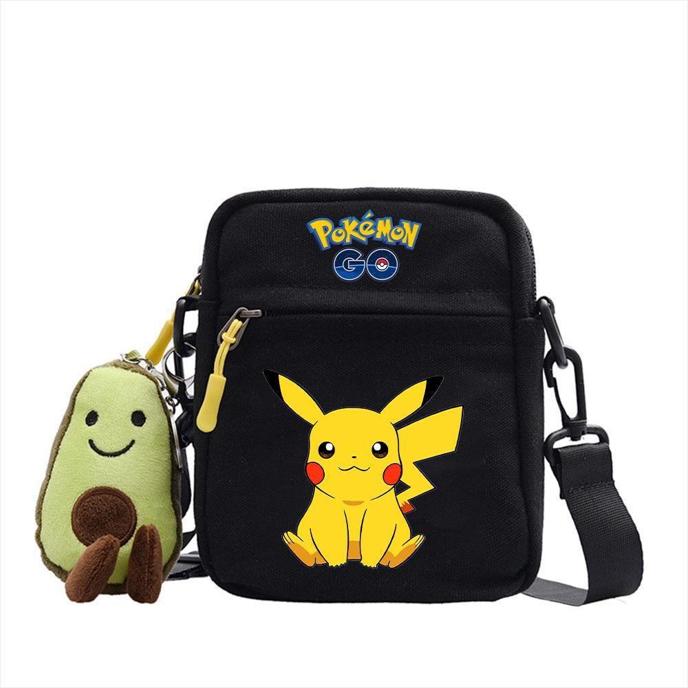 Plecak z anime Pokemon Mała płócienna torba na ramię z kieszenią na zamek do codziennego użytku