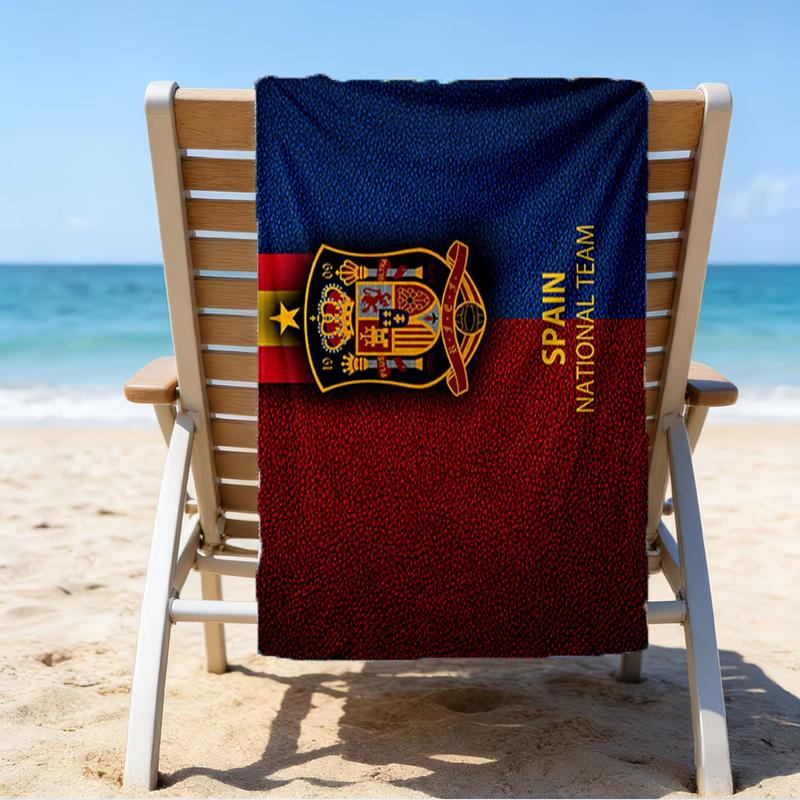Spain FC Crest Printed Beach Towel, Super Soft Microfiber, Perfect Gift Birthday, for Pool, Beach, Travel, for family and friends