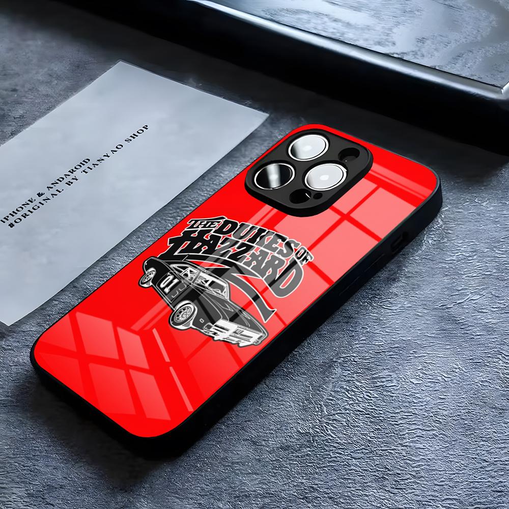 The General Lee Dukes Of Hazzard 01 Phone Case For IPhone 16 15 14 Pro 11 13 12 Mini XS XR Max 6 8 7 Plus SE Glass Cove