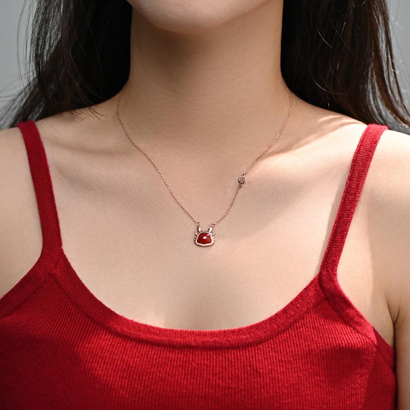 Original Design Auspicious Cute Dragon Necklace the Year of the Loong Guofeng China-Chic Necklace