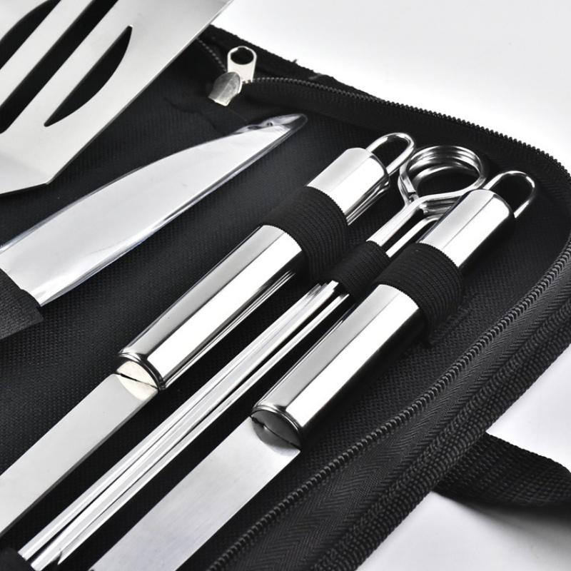 Stainless Steel Oven Set Barbecue Combination Tools Outdoor Barbecue Grill Barbecue Set Barbecue Set Storage Portable Cloth Bag Baking Tools